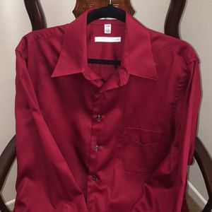 Geoffrey Beene wine color dress shirt.